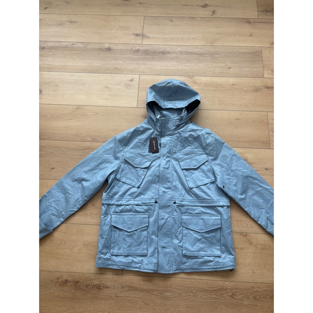 Michael Kors Mens‎ Resort 24 Chambray Hooded Field Jacket Blue size XXL coat